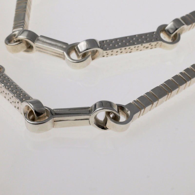 detail of the Chelsea Necklace sterling silver links